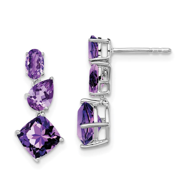 14k White Gold Earrings Style EM7457 - Classique Jewelry Inc.