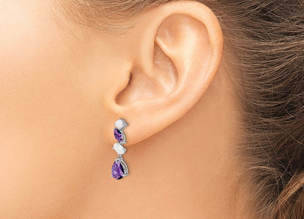 14k White Gold Earrings Style EM7458 - Classique Jewelry Inc.