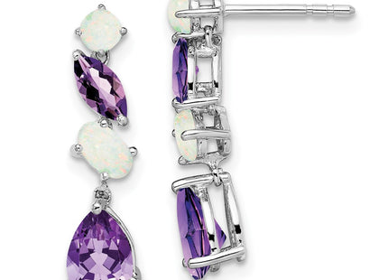 14k White Gold Earrings Style EM7458 - Classique Jewelry Inc.