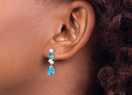 14k White Gold Earrings Style EM7458 - Classique Jewelry Inc.