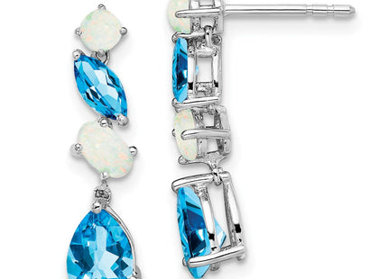 14k White Gold Earrings Style EM7458 - Classique Jewelry Inc.