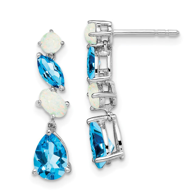 14k White Gold Earrings Style EM7458 - Classique Jewelry Inc.