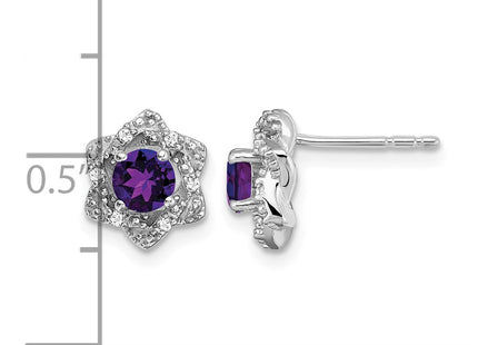 14K white gold diamond earrings, further view