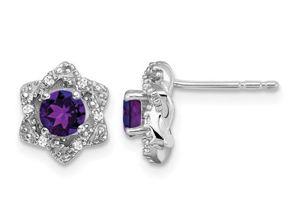 14K white gold diamond earrings