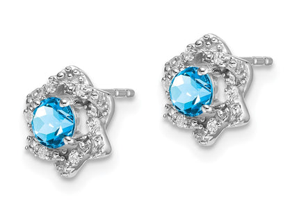 14K white gold diamond earrings, alternate view