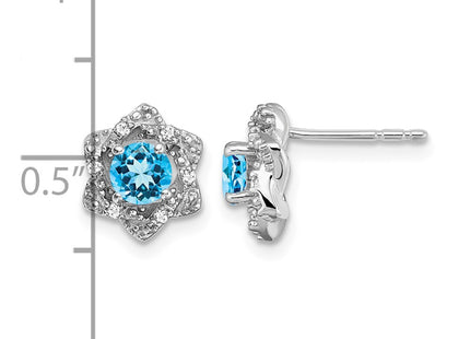 14K white gold diamond earrings, further view