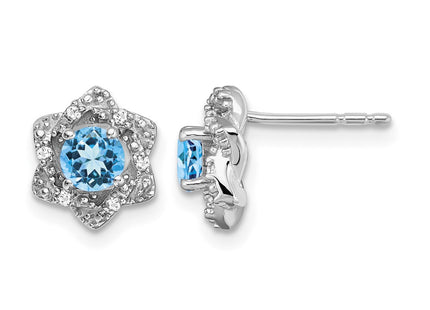 14K white gold diamond earrings