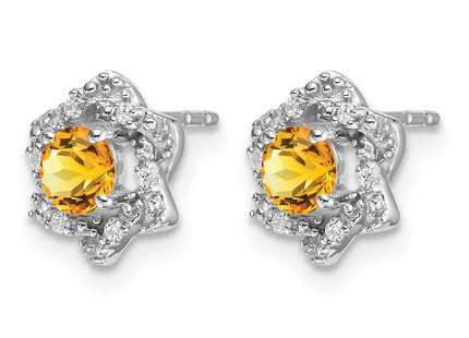 14K white gold diamond earrings, alternate view
