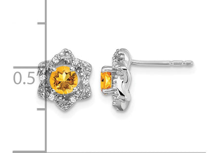 14K white gold diamond earrings, further view
