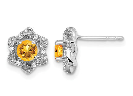 14K white gold diamond earrings