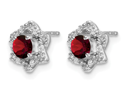 14K white gold diamond earrings, alternate view