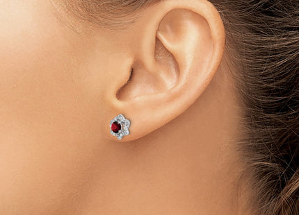 14K white gold diamond earrings, another view