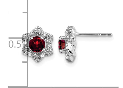 14K white gold diamond earrings, further view