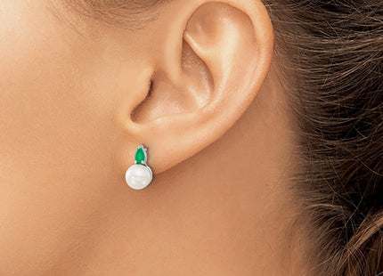 14k White Gold Earrings Style EM8094 - Classique Jewelry Inc.