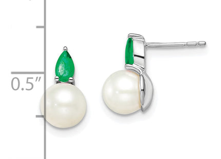 14k White Gold Earrings Style EM8094 - Classique Jewelry Inc.