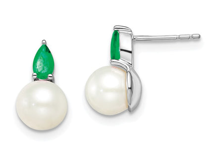 14k White Gold Earrings Style EM8094 - Classique Jewelry Inc.