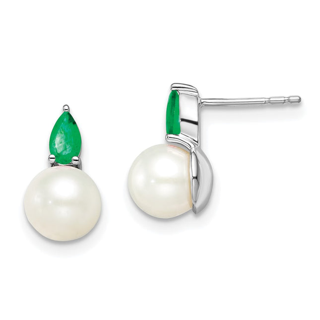 14k White Gold Earrings Style EM8094 - Classique Jewelry Inc.