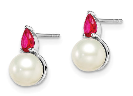 14k White Gold Earrings Style EM8094 - Classique Jewelry Inc.