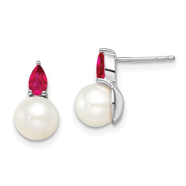 14k White Gold Earrings Style EM8094 - Classique Jewelry Inc.
