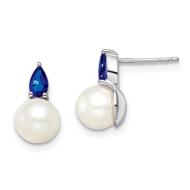 14k White Gold Earrings Style EM8094 - Classique Jewelry Inc.