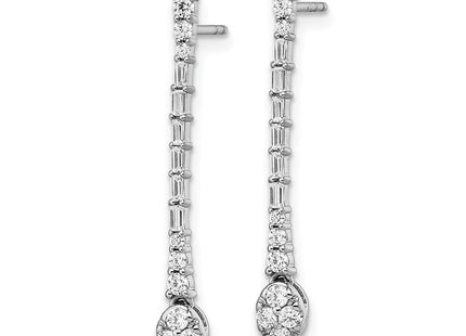 14k White Gold Polished Diamond Drop Post Earrings (Style EM8383-050-WA)
