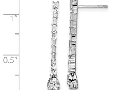 14k White Gold Polished Diamond Drop Post Earrings (Style EM8383-050-WA)