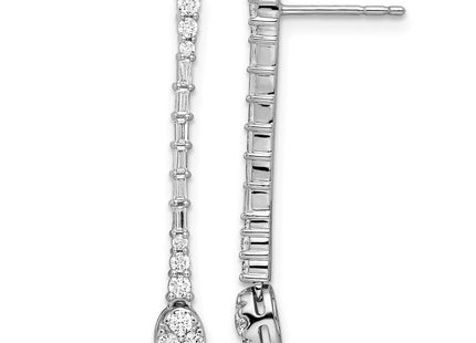 14k White Gold Polished Diamond Drop Post Earrings (Style EM8383-050-WA)
