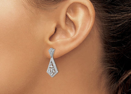 14k White Gold Earrings Style EM8464 - Classique Jewelry Inc.