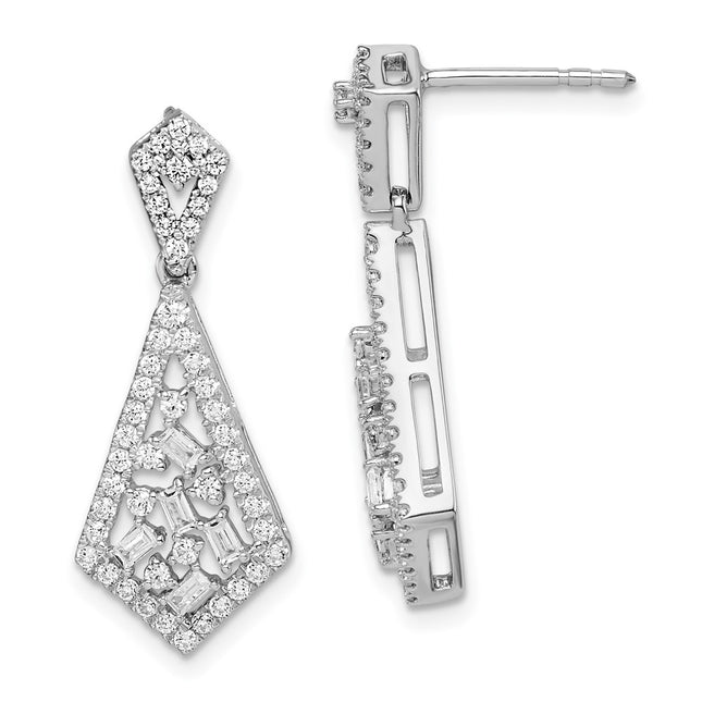 14k White Gold Earrings Style EM8464 - Classique Jewelry Inc.