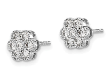14k White Gold Earrings Style EM8466 - Classique Jewelry Inc.