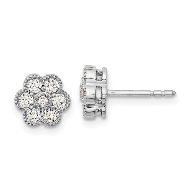 14k White Gold Earrings Style EM8466 - Classique Jewelry Inc.