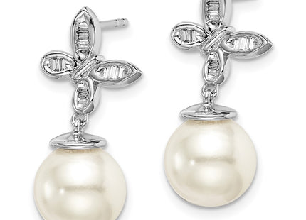 14k White Gold Earrings Style EM8477 - Classique Jewelry Inc.