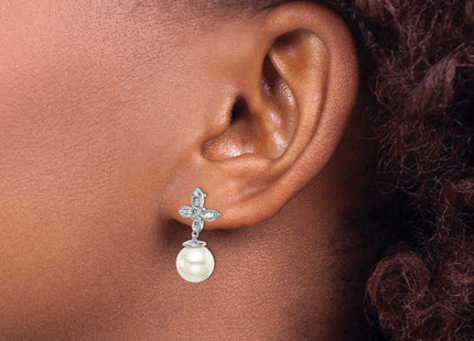 14k White Gold Earrings Style EM8477 - Classique Jewelry Inc.