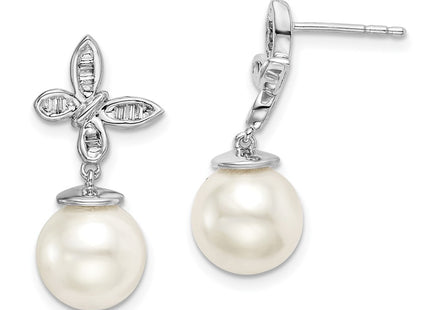 14k White Gold Earrings Style EM8477 - Classique Jewelry Inc.