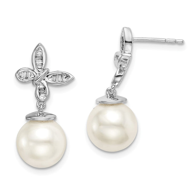 14k White Gold Earrings Style EM8477 - Classique Jewelry Inc.