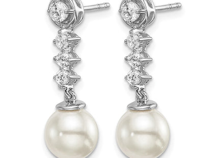 14K white gold diamond earrings, alternate view