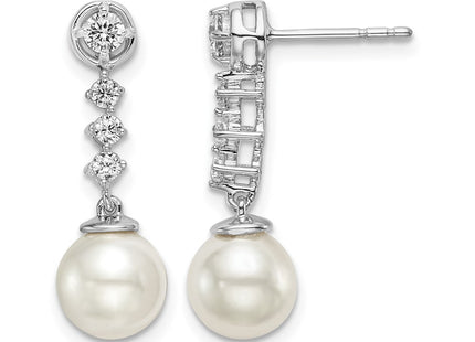14K white gold diamond earrings