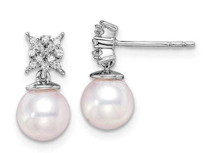 14k White Gold Earrings Style EM8510 - Classique Jewelry Inc.