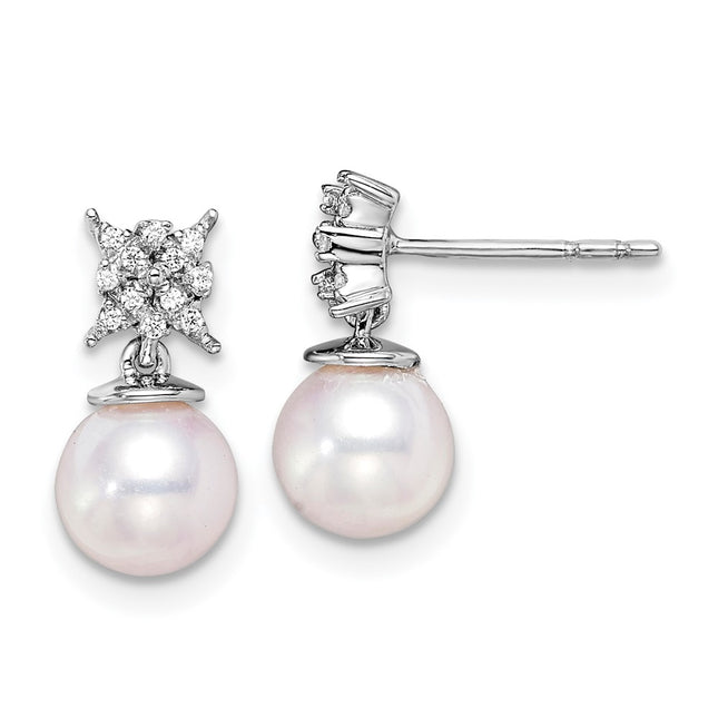 14k White Gold Earrings Style EM8510 - Classique Jewelry Inc.