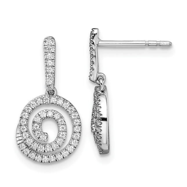14k White Gold Earrings Style EM8512 - Classique Jewelry Inc.