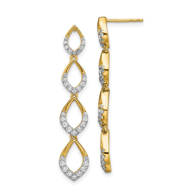 14k Yellow Gold Earrings Style EM8514 - Classique Jewelry Inc.