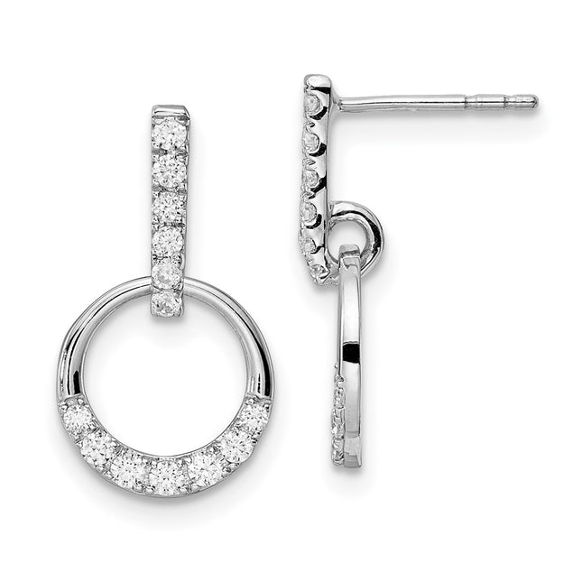 14k White Gold Earrings Style EM8556 - Classique Jewelry Inc.