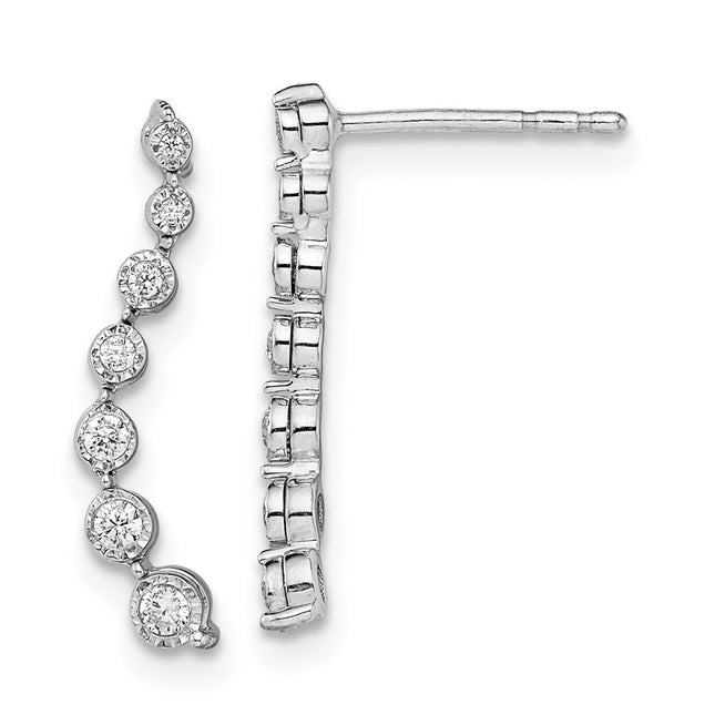 14k White Gold Earrings Style EM8557 - Classique Jewelry Inc.