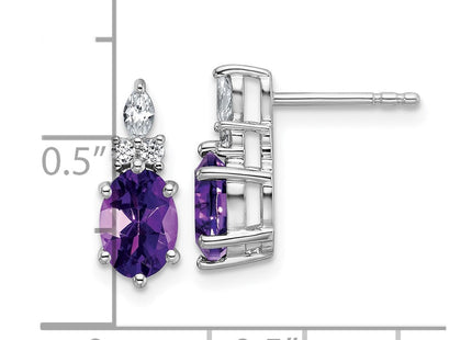 14k White Gold Earrings Style EM9791 - Classique Jewelry Inc.