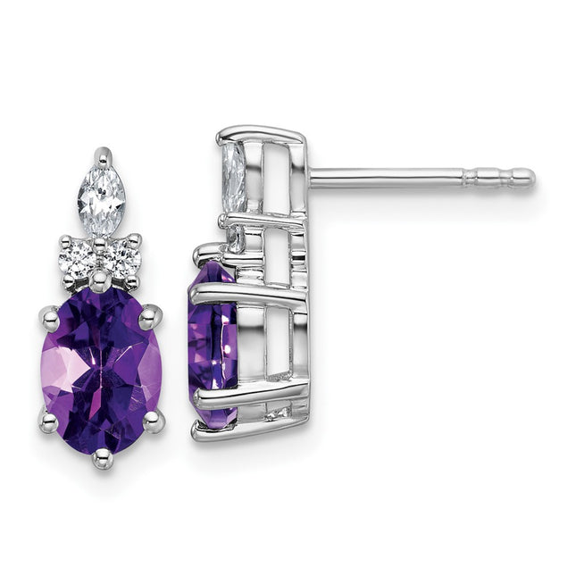 14k White Gold Earrings Style EM9791 - Classique Jewelry Inc.