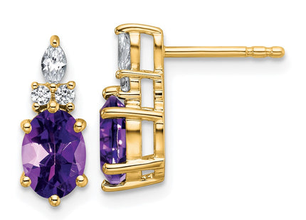 14k Yellow Gold Earrings Style EM9791 - Classique Jewelry Inc.
