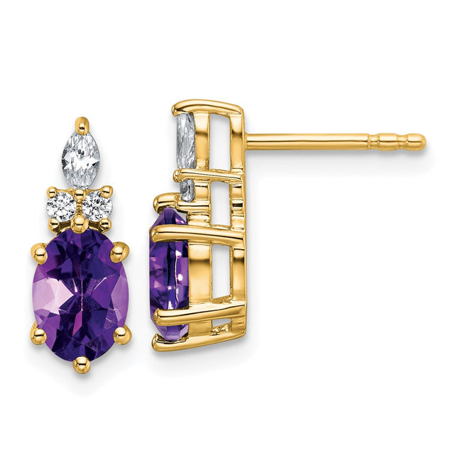 14k Yellow Gold Earrings Style EM9791 - Classique Jewelry Inc.
