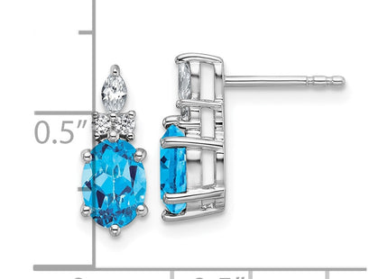 14k White Gold Earrings Style EM9791 - Classique Jewelry Inc.