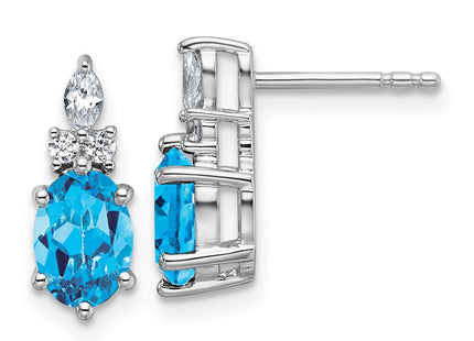 14k White Gold Earrings Style EM9791 - Classique Jewelry Inc.