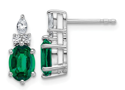 14k White Gold Earrings Style EM9791 - Classique Jewelry Inc.